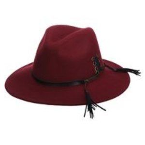 ISO Scala Criss Cross Band Burgundy Hat